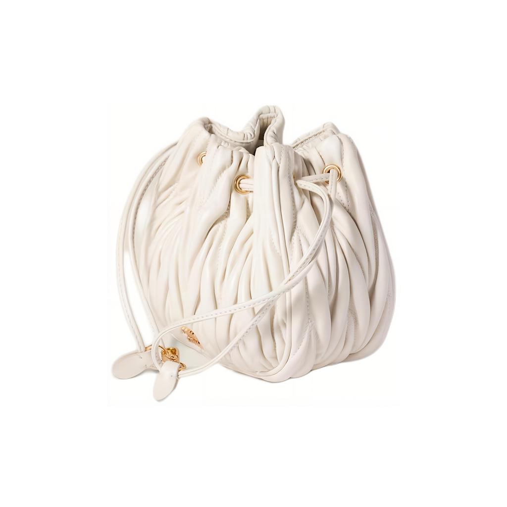 MIU MIU Matelassé Klassisches Logo Lammleder Handtasche Damen Handtaschen Weiß 5ND022_AFPP_F0009