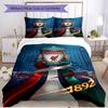 Parure de lit 3 pièces avec housse de couette (1*Housse de couette + 2*Taie d'oreiller, sans noyau), Ensemble de literie doux toutes saisons avec impression du Liverpool Football Club, Décoration de chambre à coucher à la maison Cadeau