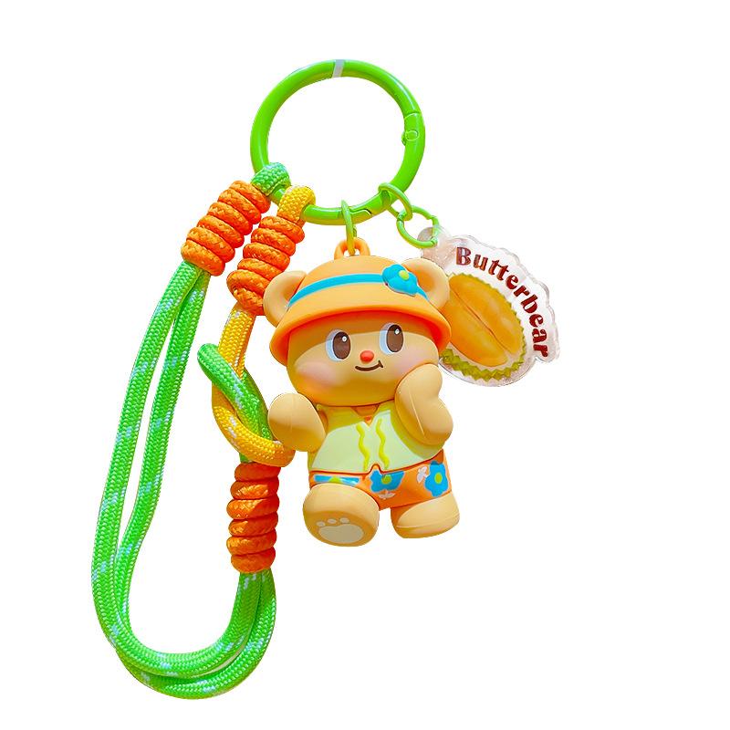 Cartoon Butter Bear Doll Hand Strap Keychain Pendant Cute Couple Schoolbag Keychain Pendant Gift