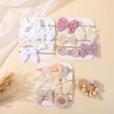5 Pièces Bandeau Bébé Fleur Dentelle Nœud Élastique Nylon Nouveau-né Adorable Bande de Tête pour Fille Nourrisson Tout-petit Accessoires Cheveux Doux Cadeaux