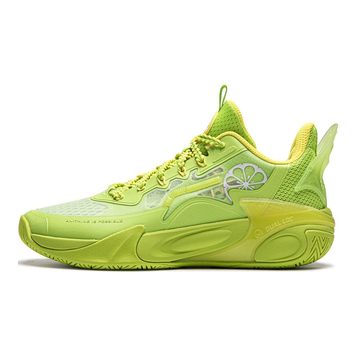 Li Ning YOUNG Fengying 2.0 LIGHT FOAM Platform Low top Children s Basketball Shoes Green Yellow YKBU072-5 42