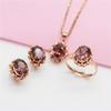 Purple Gold-Plated Rose Gold Smoke-Colored Egg Surface Shiny Zircon Earrings Classic Luxury Temperament Fashion Ear Jewelry