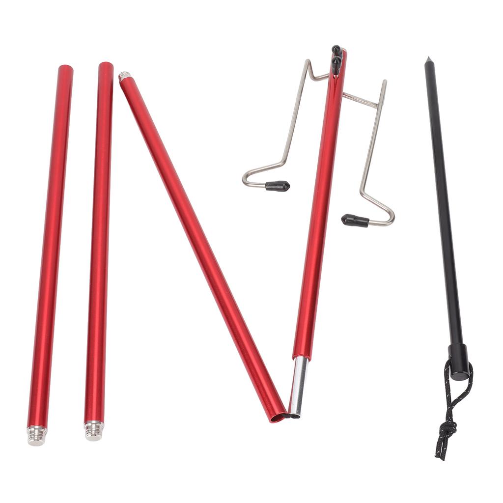 Camping Lantern Stand Portable Lightweight Outdoor Camping Aluminum Alloy Lamp Pole Light Hanging Stand Red