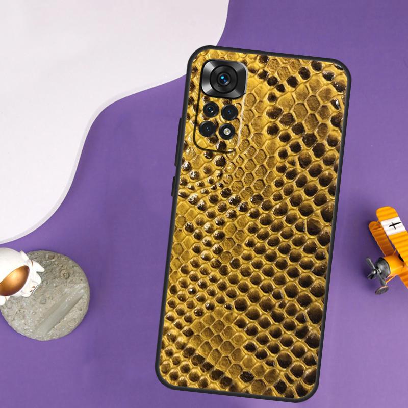 Snake Skin Case For Xiaomi Redmi Note 13 Pro 14 12 9 10 11 Pro 10S 11S 12S Redmi 14C 13C 10C 12C Cover