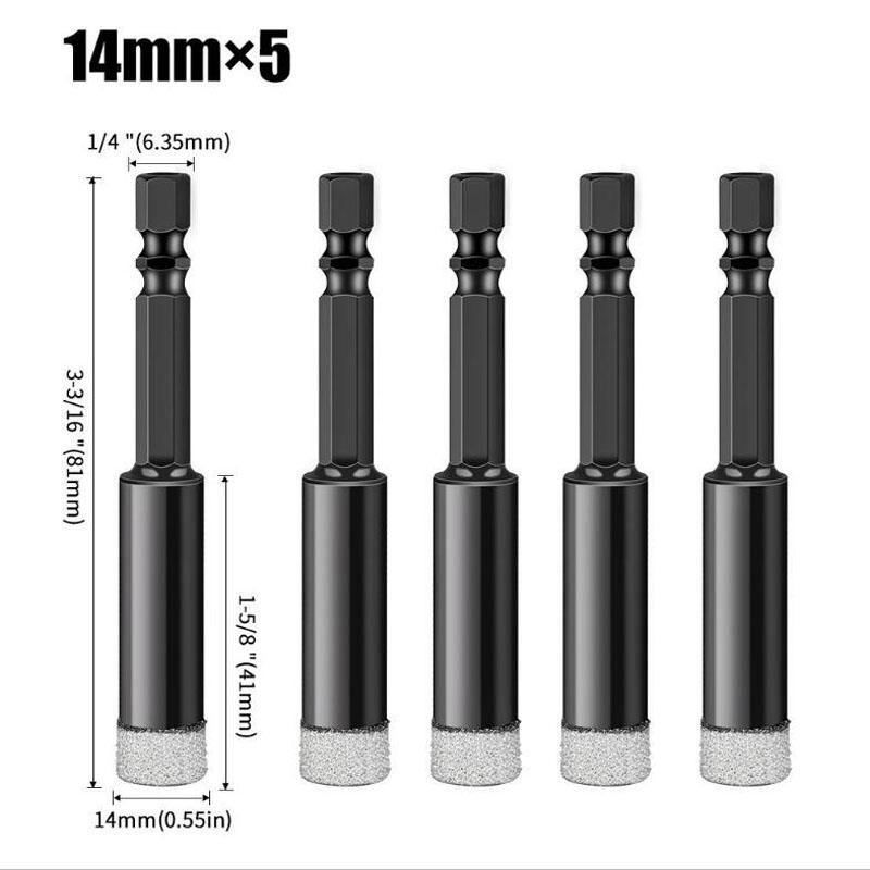 Burghiu diamantat cu coadă hexagonală, biți de găurit brazați în vid uscat, seturi de biți de găurit cu miez, polizor unghiular diamantat, tăietor de faianță, instrumente de ferăstrău cu găuri