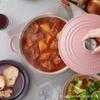 Le Creuset Cast Iron Enameled Pot Cocotte Ronde 18 cm Chiffon Pink Gas IH Oven Compatible