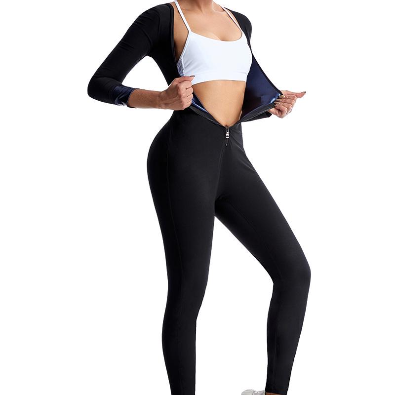 Women's Running Fitness Sweat Suit - European & American Sports Body Shaping Corset Jumpsuit.
