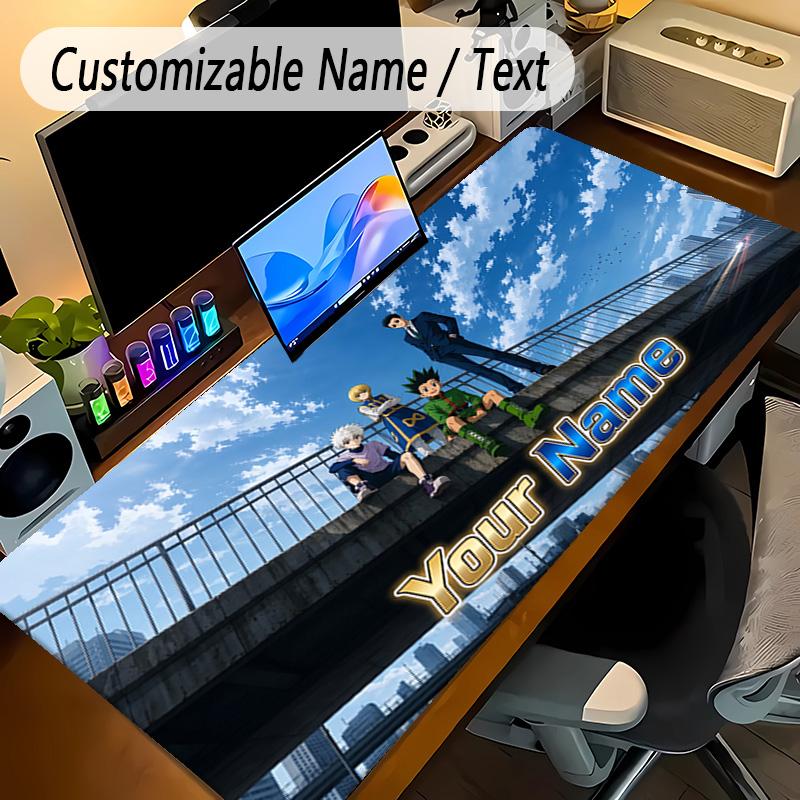 Großes MauspaddHunter × Hunter Benutzerdefinierter Name Text Personalisierte Schreibtischmatte Rutschfeste Gaming-Matte