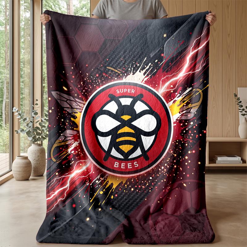 Brentford Football Print Flannel Blanket, Soft Warm Lightweight Throw Blanket for Sofa Bed Camping