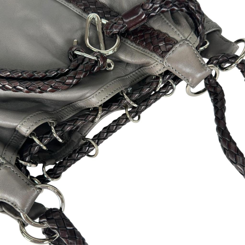 Loewe Shoulder Bag Gray Women Braid Used