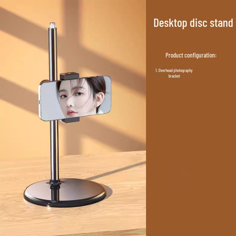

Adjustable Rotating Overhead Mobile Phone Stand for Photography and Live Broadcast with Telescoping Metal Base
