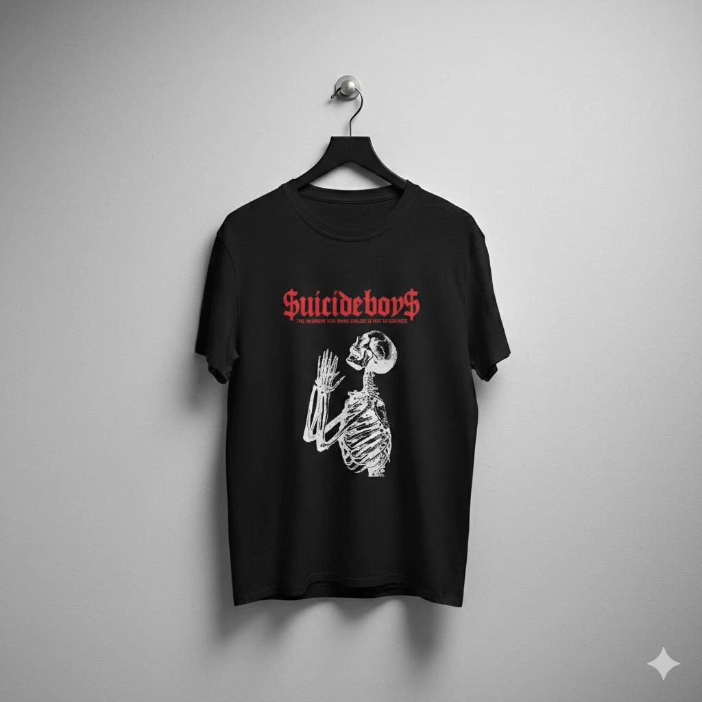 Unisex Adult Casual Graphic Suicideboys $uicideboy$ Skeleton Prayer... L