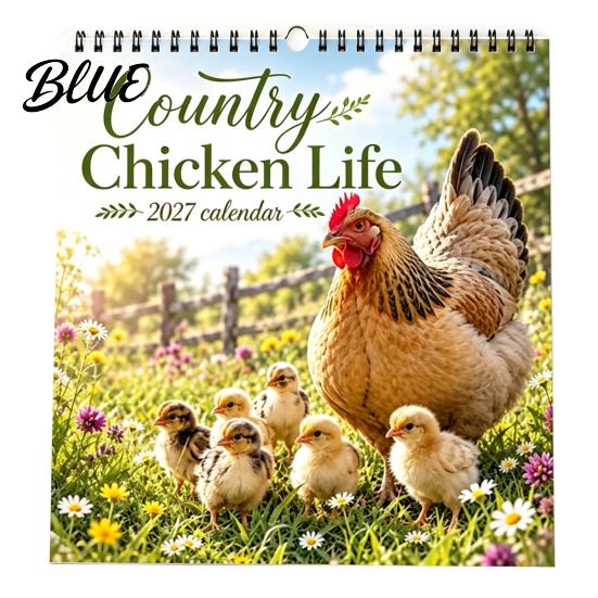 Wall Hanging Date Planner with Calendar 12-Month Country Chicken Tracker 2027 Farm Life Spiral Yearly