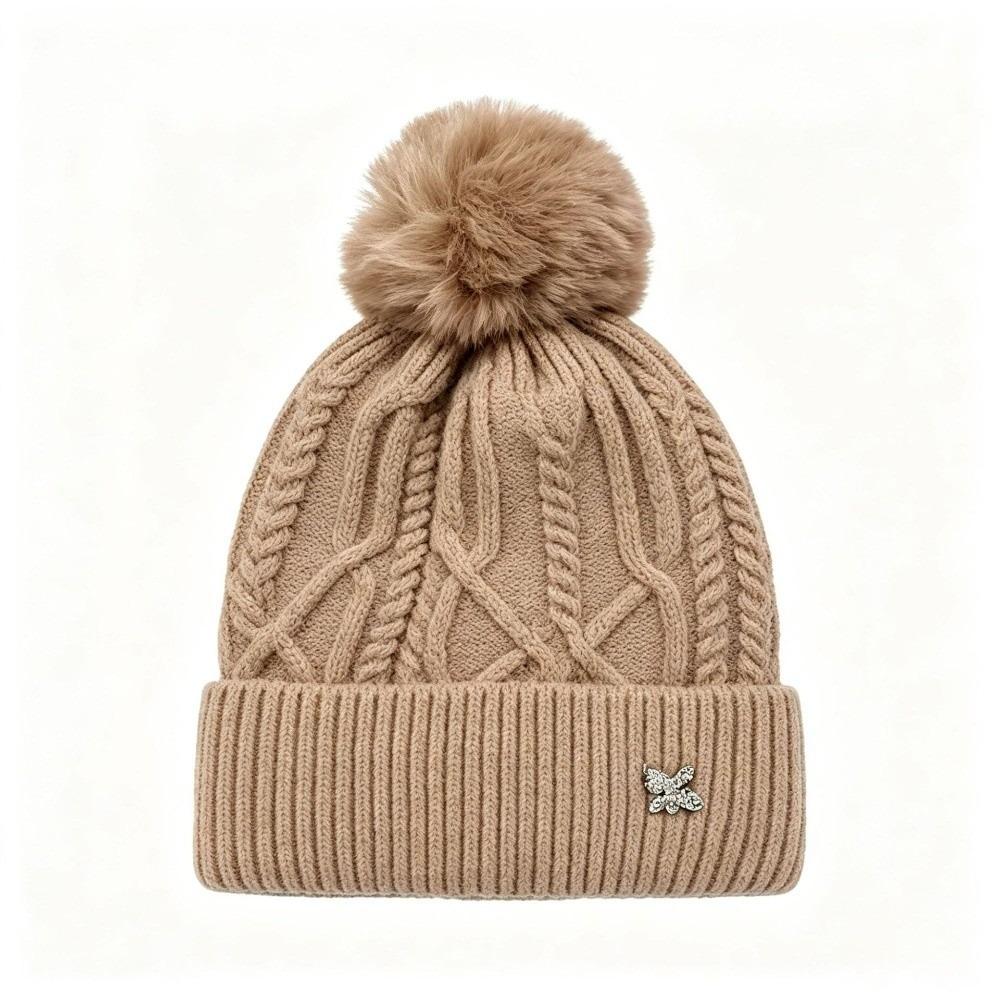 Warm Winter Hat Ear Protection Pompoms Hat Casual Crochet Women's Hat Outdoor