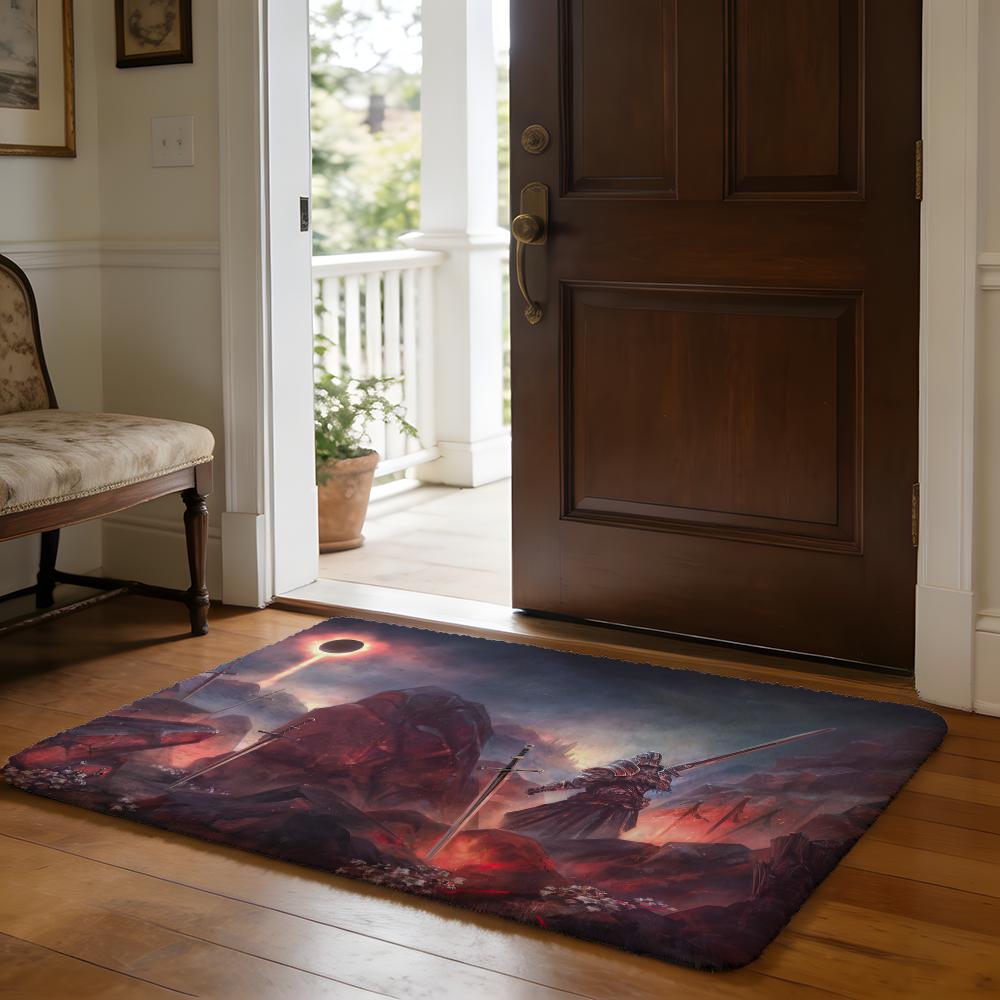 Game DDark SSouls 3 Floor Mat Soft Flannel Absorbent Mat Non-Slip Rug Home Bedroom Bathroom