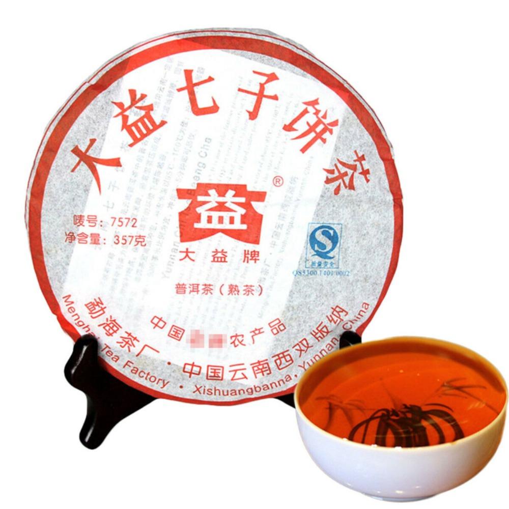 357g Yunnan Pure Ripe Pu erh Tea Cake 7572
