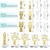 120/270/315PCS Splice Male and Female Wire Spade Connector Crimp Terminal Block Assortment Kit Golden with Insulating Sleeve