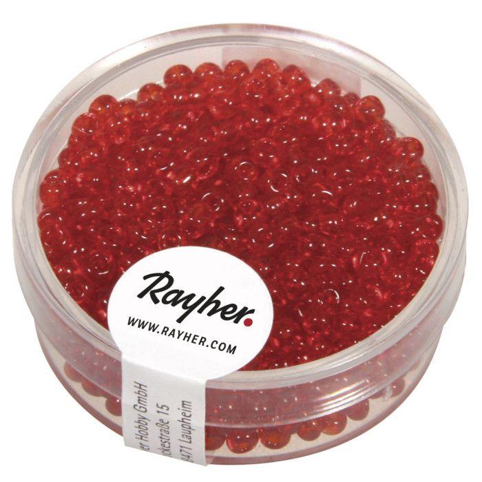 Perle rocaille 2,6 mm transparent Rouge 17 g