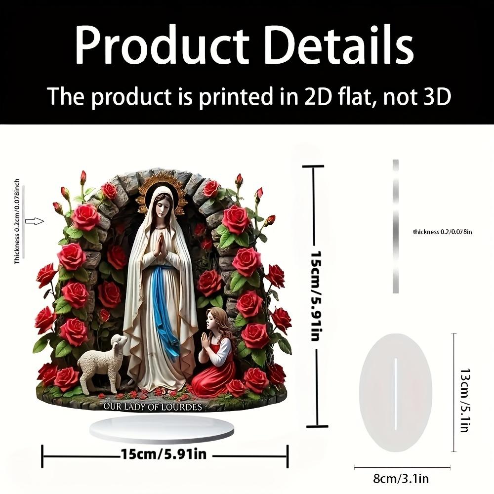 

2D Flat Acrylic Lourdes Madonna Decoration, Indoor and Outdoor Decoration - No Battery/electricity Required, Free Day Decoration 15*15cm