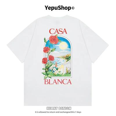 2025 New Summer High Quality Trend Vintage Angeles Niche Fashion Brand Men's Women's Casual Loose Versatile Trendy Short Sleeve