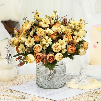 Artificial Flower Exquisite Workmanship Simulation Rose Realistic Faux Silk Flower for Home Wedding Decoration
