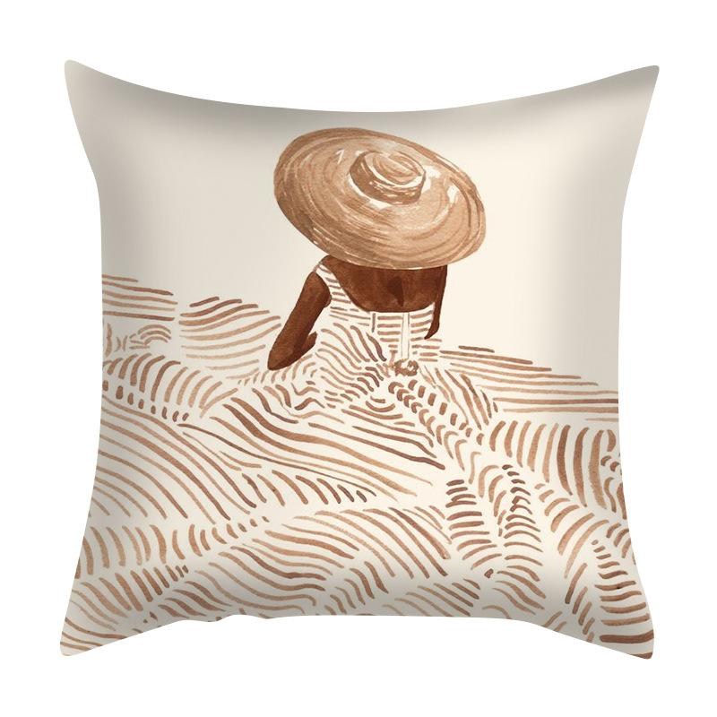 Cushion Cover Green Plant Sea View Pillow Sofa Popular Home Car Fabric Cushion Cover