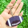Sturdy Acrylic Athletic Keychain Set Football Baseball Basketball Rugby Fans Ergonomic Compact Shape