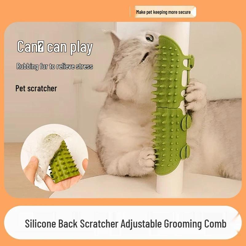 Cat Scratch & Massage Kit: Silicone Table Leg Comb & Wall Corner Scratcher for Grooming & Play
