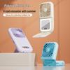 Portable Neck-Hanging USB Fan with Foldable Stand and Makeup Mirror