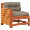 Garden Sofa with Armrests and Cushions Wax Brown Solid Pine Wood