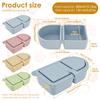 4Pcs Silicone Snack Container Portable Double Compartment Sauce Box Leakproof Stackable Dressing Food Storage Box for Outdoor