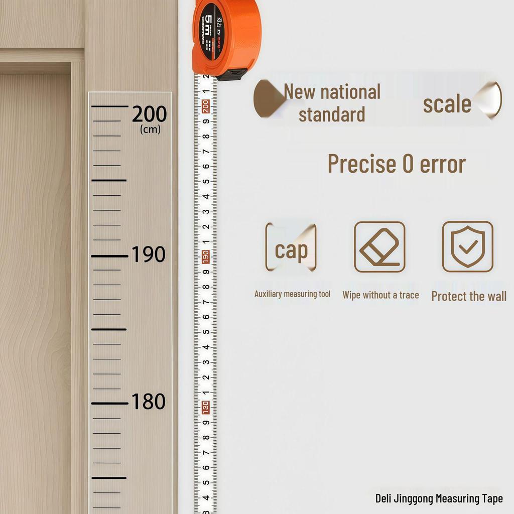 Children's Transparent Wall Height Stickers, 2 Meters, Waterproof, Removable, Non-Damaging