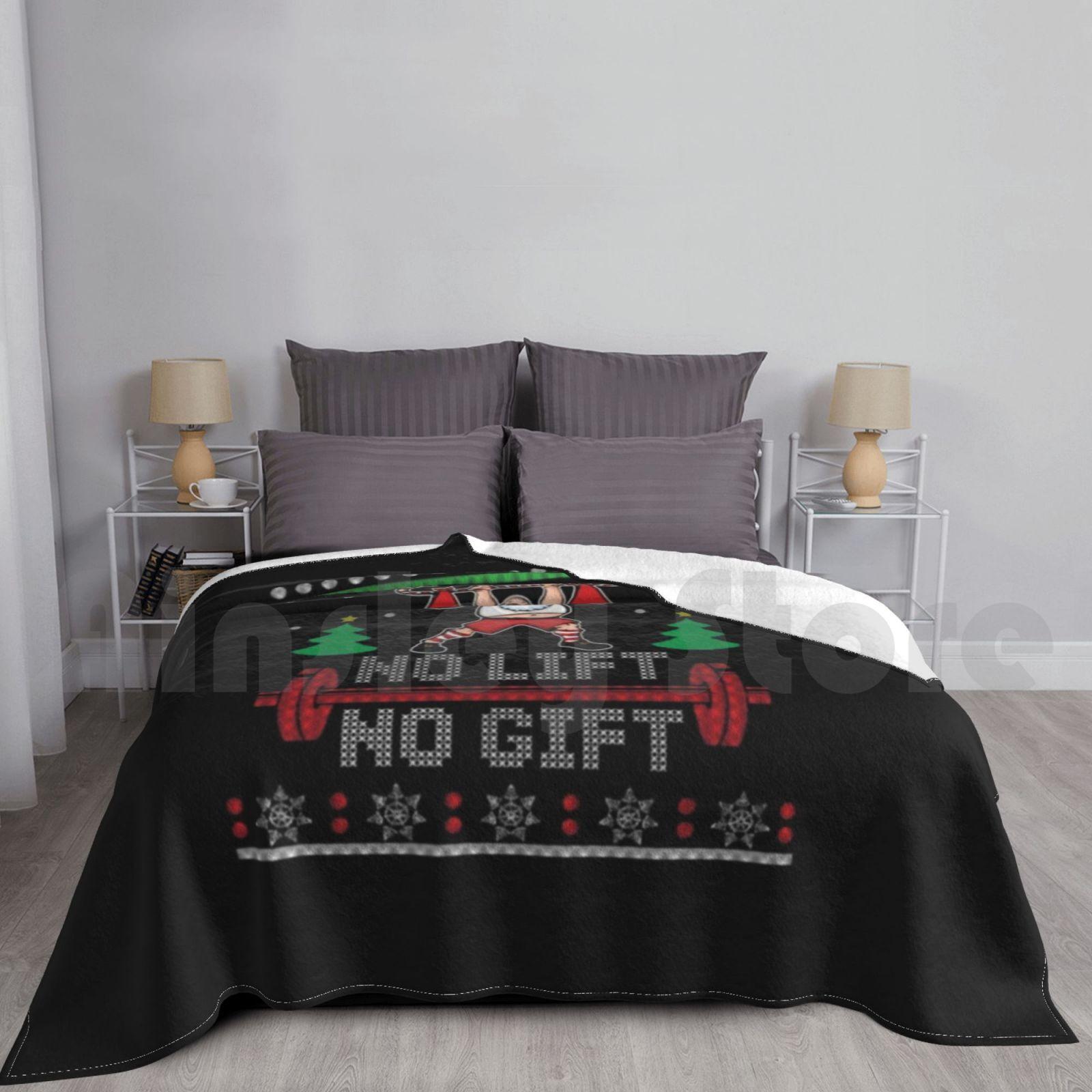 No Lift Gift Gym Santa Claus Christmas Funny Gifts Blanket Super Soft Warm Light Thin Ugly Christmas Sweater Christmas Size: 75*100cm, Weight: 230 GSM