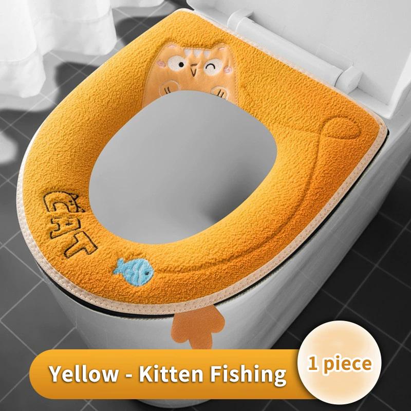 

Universal Waterproof Toilet Seat Cover Cute Pattern Closestool Mat Soft Warm Toilet Seat Cushion Bathroom Toilet Lid Accessories I