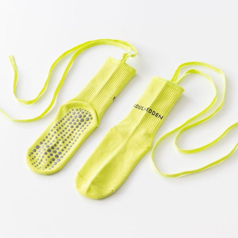 

Lace-up Yoga Socks Non Slip Professional Women s Indoor Yoga Non-Slip Socks Fitness Room Socks Adult Pilates Socks Lemon yellow