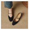 Soft square head gold coin chain Mary Jane shoes women's 2025 new retro French comfortable versatile low heel thick heel single shoes