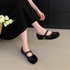 French Shallow Mouth Single Shoes Women's Flat Bottom 2025 Summer New Retro Evening Breeze with Skirt Square Head Mary Jane Shoes