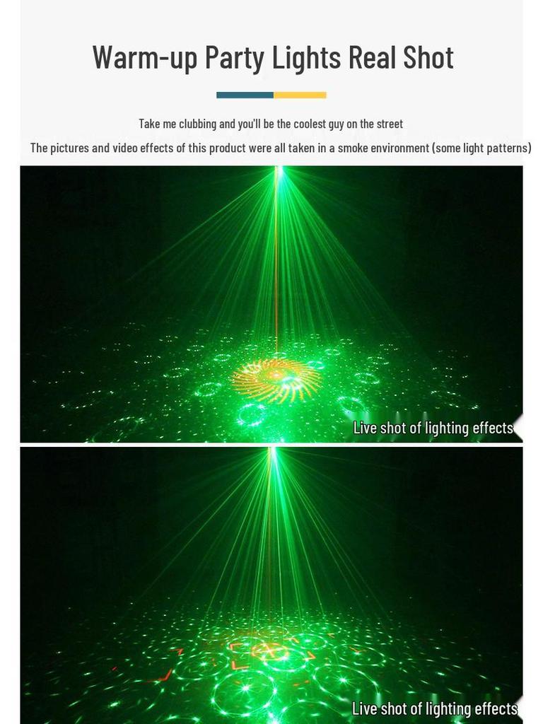 UV6 Mini Laser KTV Stage Light - Colorful Strobe & Patterns