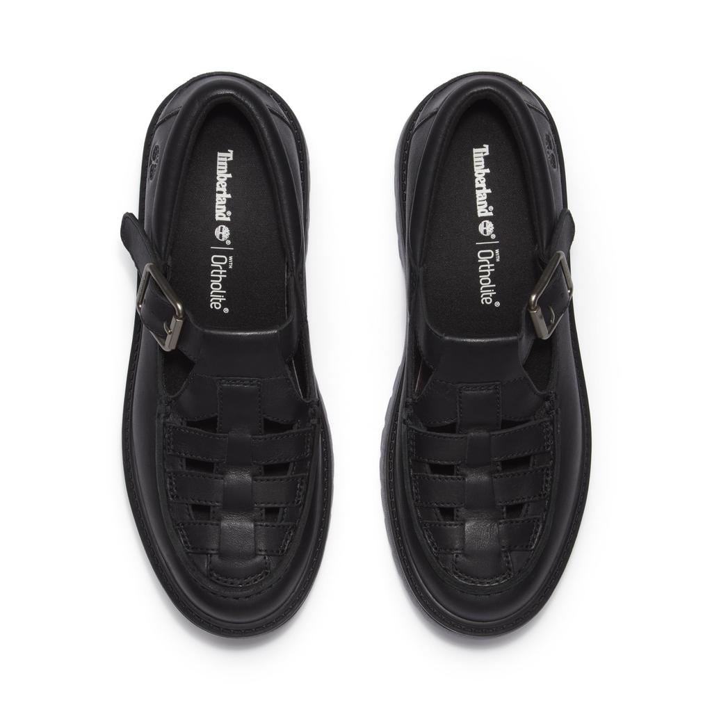 Timberland Stone Street Buckle Black Full Size Shoes, Women's, TB0A4188W021, Grain, 6.0 / 23.0cm