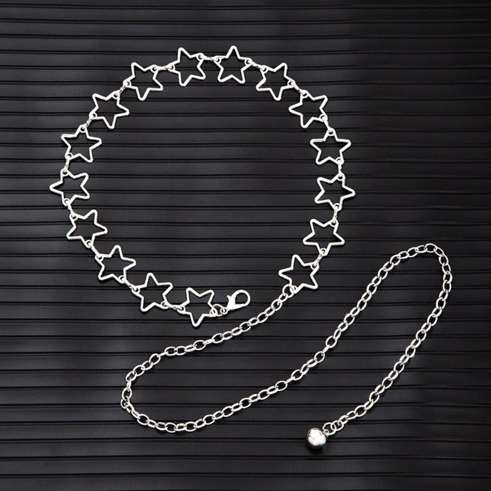 Adjustable Metal Waist Belts Gold/Silver Waist Chain Trendy Hollow Out Belt  Clothing Accessories