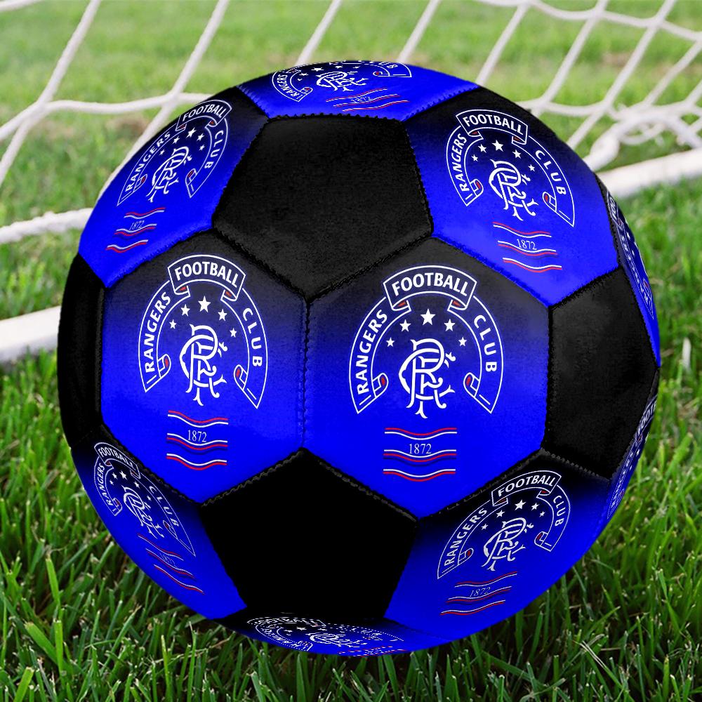 Rangers F.C Indoor Soccer Ball Colorful Machine Stitched PVC Size 5 Team Training Competition Ready Durable High-Bounce Cool Sports Gift