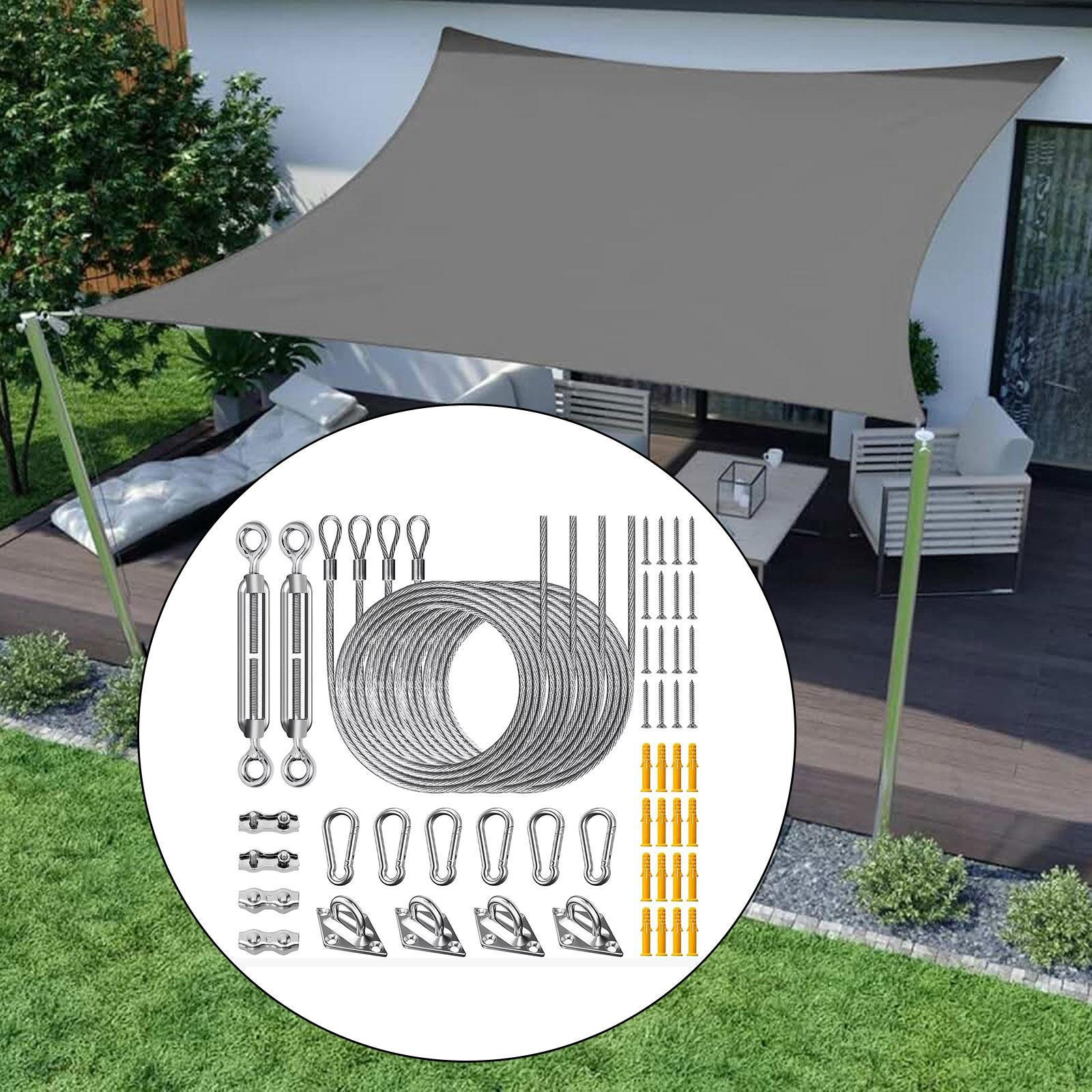 

Комплект фурнитуры для тента Запасные части Легкая установка для прямоугольного и треугольного паруса 52pcs