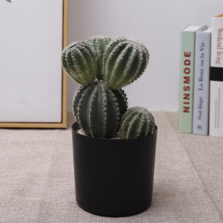 Simulated Cactus Fleshy Potted Office Decoration Fake Cactus Cement Retro Small Bonsai