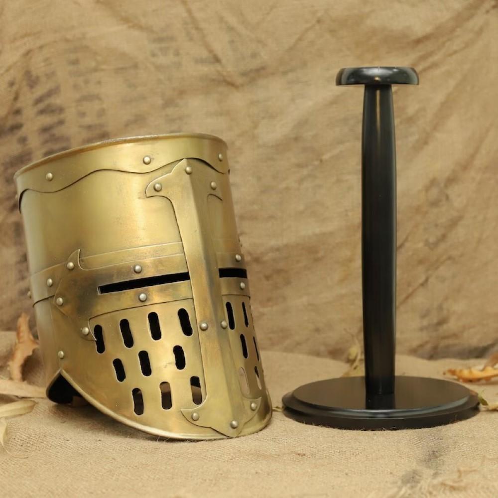 

Середньовічний шолом лицаря-тамплієра-хрестоносця, реквізит, косплей, сталевий, рольова гра-реконструкція, костюм на Хелловін, шолом для носіння, подарунок, чоловік, подарунок для чоловіків M аеро