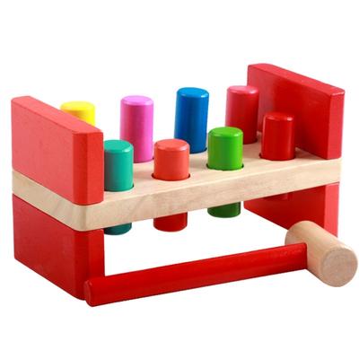Wooden Colorful Puzzle Board for Toddlers 3-5 Years Old Preschool Boys & Girls Pounding Bench Puzzles for Baby