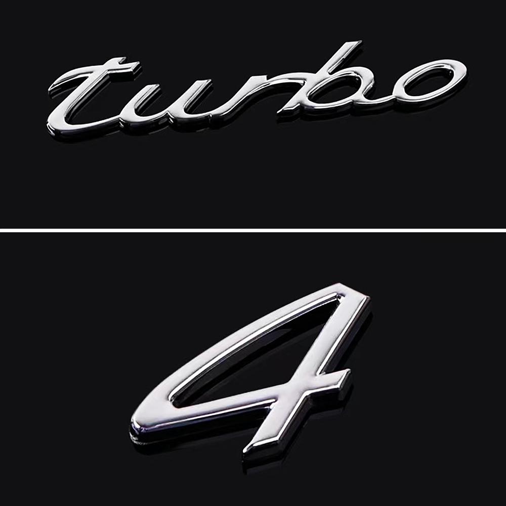 1Pc 3D Turbo 4 S Logo Car Emblem Accessories for Panamera Cayman Boxster Cayenne Macan
