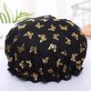 Double Shower Cap Waterproof Hair Cap Gold Printed Terylene Cotton Shower Cap Bathing Women