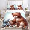 3pcs Anime Teddy Bear Bedding Set - Includes One Quilt Cover and Two Pillowcases (No Core) - Perfect for Bedroom and Guest Room Decoration,