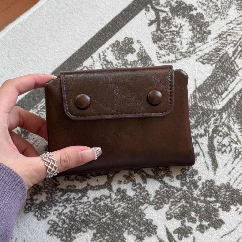 

Fashion Korean Retro Women Wallets Short Zipper Multi-Card Money Bag Soft PU Leather Business Card Case Card Bag Pouch коричневый