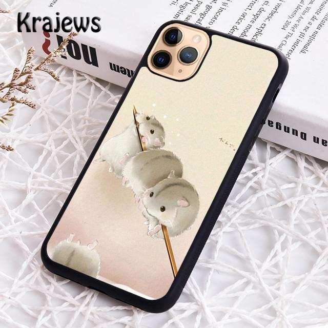 Krajews Cartoon Hamster Soft Phone Case Cover For iPhone 14 5 SE 6s 7 8 Plus XR XS 11 12 13 Pro Max Samsung Galaxy S21 S22ultra